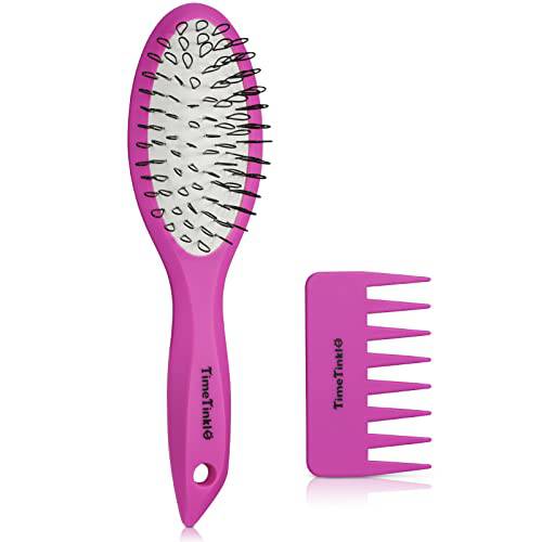 TimeTinkle Wig Brush Comb Set - Loop Brush & Mini Wig Comb for Hair Extensions, Synthetic Wigs and Human Hair
