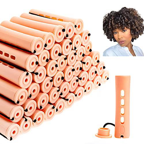 Perm Rods for Natural Hair, 60 pcs Hair Rollers Large Long Short Hair Styling Tool Hair Curlers Yellow