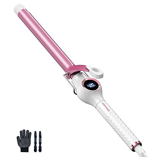 ORYNNE 3/4 Inch Curling Iron for Tighter Curls, Long Barrel Ceramic Curling Iron with Clamp, Digital Temp Control & LED Readout Curling Wand 0.75’’, Fast Heat Up Hair Curling Iron 60 Min Auto Shut Off