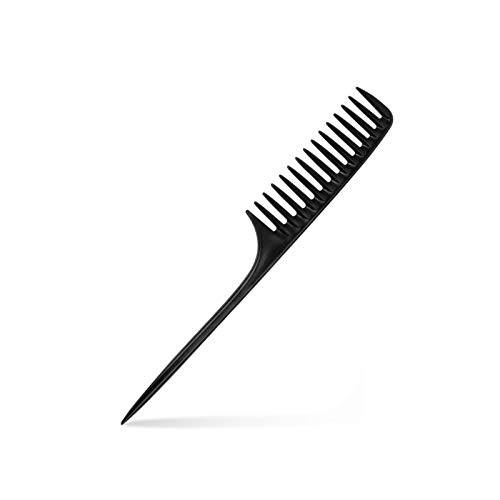 YEEPSYS Wide Tooth Comb for Curly Hair,Long Hair,Wet Hair,Detangling Comb, Paddle Hair Comb (Black, Rat Tail Combs) (Black)