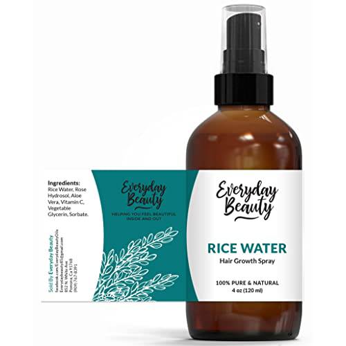 Everyday Beauty Helping You Feel Beautiful Inside And Out Rice Water For Hair Growth - All Natural Vegan Hair Mist For Damaged Dry Thin Hair - Strengthen, Moisturize & Thicken Hair Naturally - 4oz