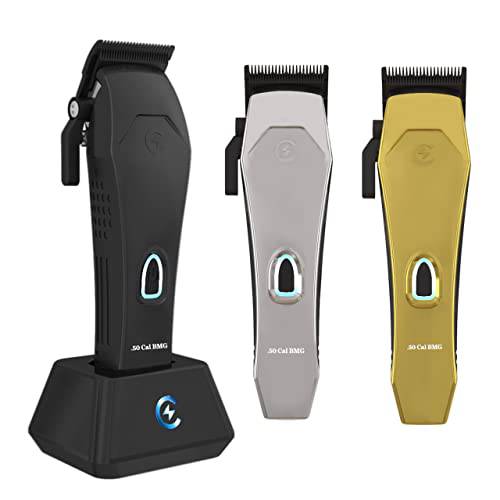 Caliber .50 Cal BMG Clipper - Professional Cordless Magnetic Motor Clippers - Quiet Operation Trimmer - Rechargeable Powerful Battery - Easy Zero Gap Cut - Hair Grooming Tool for Men