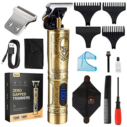 Hair Clippers for Men Professional Hair Beard Body Arm Cordless Clipper T Blade Outliner Zero Gapped Electric Bald Trimmers Hair Cut Grooming Set with Guide Combs LED Low Noise Wireless Rechargeable