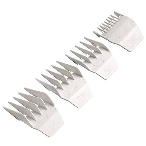 Professional Peanut Clipper Guards - 4-Piece Clipper Guides For Wahl Peanut, Trimmer Cutting Guides Set - Competible with Peanut Blade, White