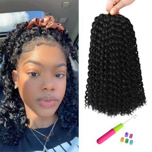 Passion Twist Hair - 8 Packs Passion Twist Crochet Hair 12 Inch Water Wave Crochet Braids for Black Women Passion Twists Not Pre-twisted Braiding Hair Extensions (12 inch, 8 packs, 1B)
