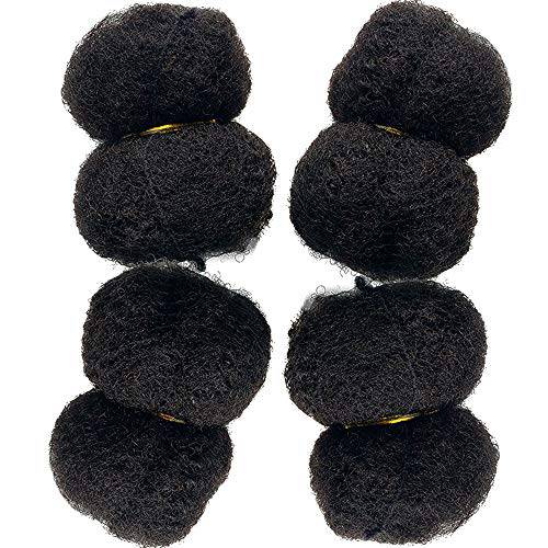 Tight Afro Kinky Human Hair for Dreadlocks,Ideal for Making Locs,Repair Extensions,Twist or Braids 4 Bundles/Package Natural Black 1B 8inch