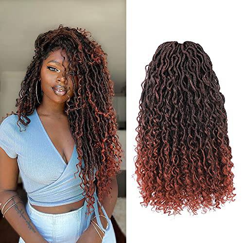 6 Packs New Goddess Locs Crochet Hair 18Inch River Locs Boho Style Curly Faux Locs Crochet Hair Pre Looped Fauxlocs Crochet Braids Hair Extensions For Black Women (18 6Packs T1B/350)