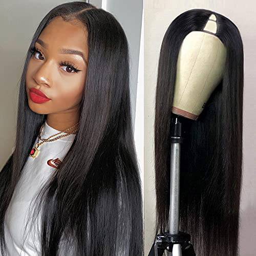 Legendhair 18 Inch Glueless V Part Wigs Brazilian Straight Human Hair Wigs for Black Women V Shape Wigs Human Hair No Leave Out Lace Front Wigs Upgrade U Part Wigs Glueless Full Head Clip In Half Wigs 150% Density(18 Inch)