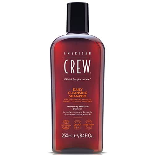 Shampoo for Men by American Crew, Daily Cleanser, Naturally Derived, Vegan Formula, Citrus Mint Fragrance, 8.45 Fl Oz