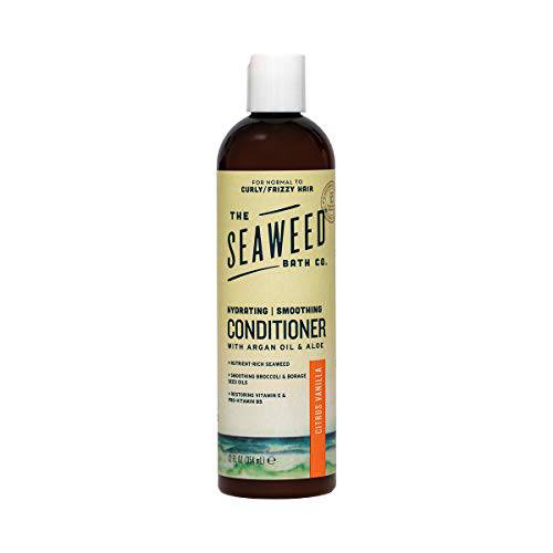Seaweed Bath Co. Smooth Conditioner, Citrus Vanilla Scent, 12 Ounce, Sustainably Harvested Seaweed, Borage and Broccoli Seed Oils, For Curly and Frizzy Fine Hair