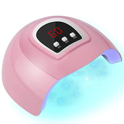 Waysse LED Nail Lamp, Professional Nail Dryer 54W, Portable Nail Dryer with Timer/Sensor/LCD Display Suitable for Fingernails and Toenails, Home and Salon