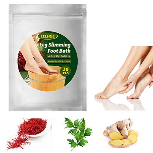 20pcs Lymphatic Drainage Ginger Foot Soak, Leg Slimming Foot Bath, Natural Mugwort Herb Foot Soak, Ginger Foot Bath Bag Spa Relax Massage for Women Men