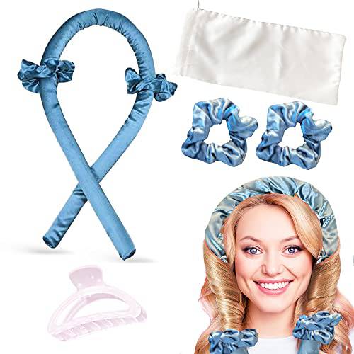 Heatless Hair Curler Rod Headband - Upgraded 2022 Hair Curlers you can Sleep in Comfortably - Get your Gorgeous Curls Overnight - No Heat Curling with Bonus Hair Clip , Silk Scrunchies & Premium Travel Pouch -Gift for her on Valentines Day