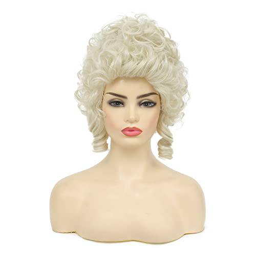 Dai Cloud Marie Antoinette Wig Light Blonde Curly Wig Platinum Gold Synthetic Cosplay Hair Replacement for Women
