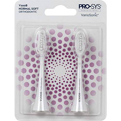 PRO-SYS VarioSonic V200B Normal Soft Orthodontic Replacement Heads, Pack of 2. Also fits Burst Brush