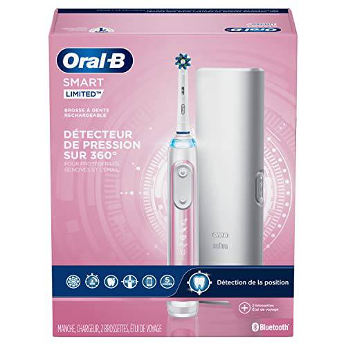 Oral-B Pro Smart Limited Power Rechargeable Electric Toothbrush with (2) Brush Heads and Travel Case, Pink