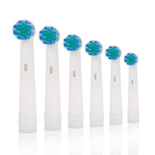 Voom Sonic Oral B Compatible Replacement Brush Heads Advanced Bristle Technology Soft Dupont Nylon Bristles Oral Care - Pack of 6, Whitepack of 6, VM-22049