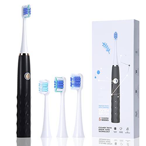 GRYONG Electric Toothbrush,Equipped with4 Brush Heads, 6 Customized Cleaning Modes,Smart Reminder, IPX7 Waterproof USB Fast Charging, Rechargeable for 60 Days