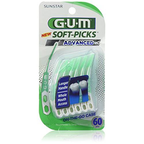 Gum Soft Picks 60 Count Advanced On The Go Case (6 Pieces)