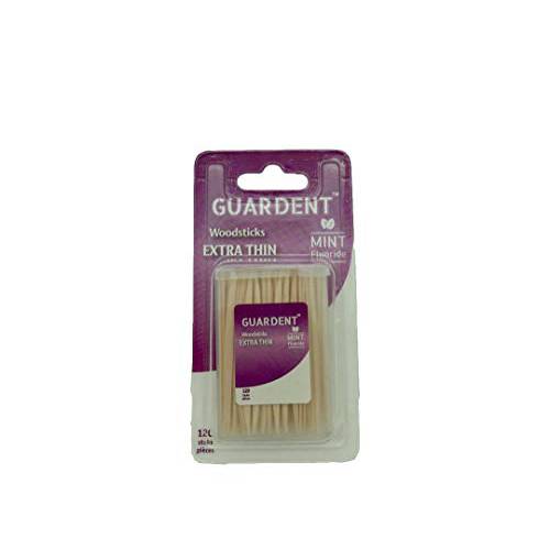 Guardent Dental Woodsticks and Plaque Removers EXTRA Thin Mint/Fluoride Flavor - 1 Pack of 120 Picks (120 Picks)
