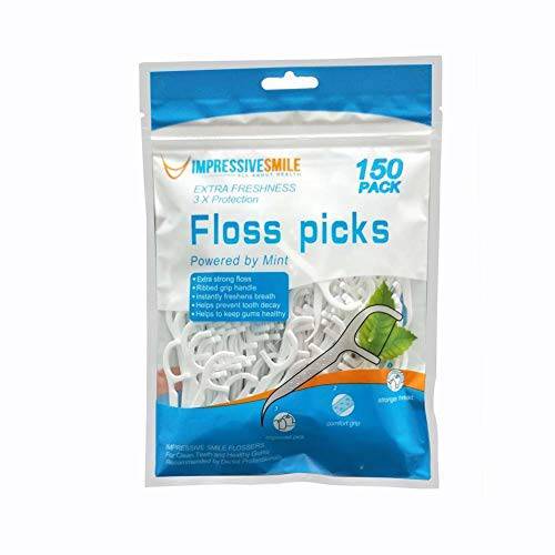 Impressive Smile Floss Picks Mint Flavor | Extra Strong | 150-Count | 1-Pack