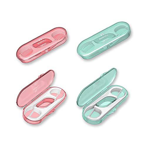 Dental Floss case Travel Floss Professional Toothpicks Sticks Dental Floss Picks 40 Picks Threader Flosser with 4 Storage Cases, flossing for Family,Hotel,High Toughness Travel