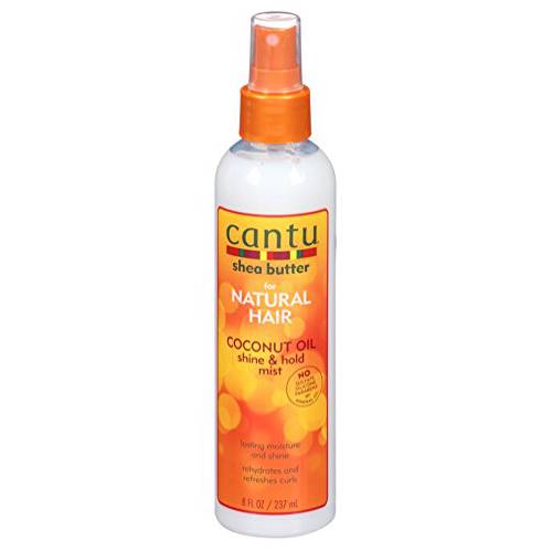 Cantu Natural Hair Coconut Oil Shine And Hold Mist Spray 8 Ounce (248ml) (Pack of 2)