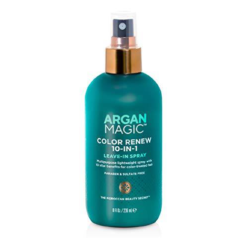 Argan Magic Color Renew 10-in-1 Leave in Conditioner – Multipurpose Spray | 10 Benefits for Color Treated Hair | Hydrates, Enhances Color | Enriched with Argan Oil | Made in USA | Paraben Free (8 oz)