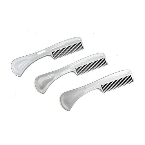 G.B.S Ultimate & Unbreakable Beard Mustache Comb Men X- Grooming Fine Toothed Beard Moustache Comb, Small Pocket Size Designed for Beard & Mustache Saw-Cut - Metallic Gray (3 Pack)