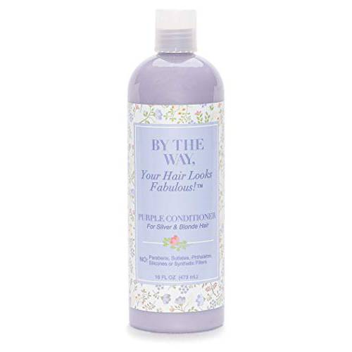 Purple Conditioner by The BTW Co. for Silver, Gray & Blonde Hair: Brighten and Remove Yellow or Brassy Tones with No Sulfates, No Parabens – 16 ounce – Cruelty-Free for Color-Treated and Natural Hair