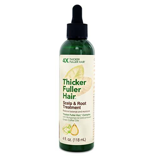 Thicker Fuller Hair Hair Scalp and Root Treatment Advanced Thickening Solution - 4oz - Leave-In Restores Moisture While Building Volume - Mongongo & Green Coffee Oils Fortify Hair & Reduce Breakage