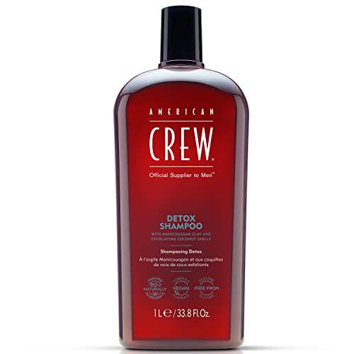 Detox Shampoo for Men by American Crew, Naturally Derived, Vegan Formula, Citrus Mint Fragrance, 33.8 Fl Oz