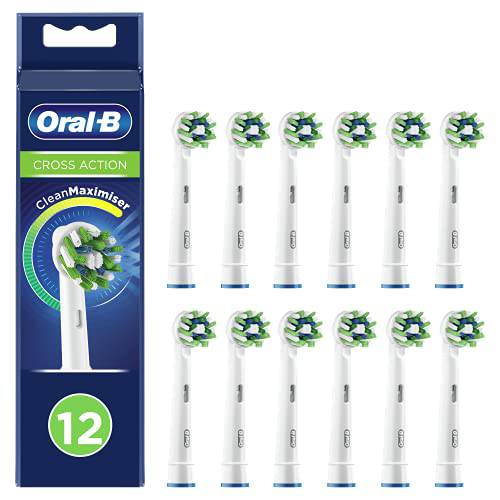 Oral-B CrossAction Toothbrush Head with CleanMaximiser Technology, Pack of 12, Mailbox Sized Pack