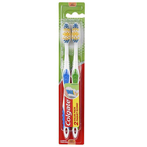 Colgate Classic Clean Full Head Toothbrush, Soft, 2 Count (Pack of 1)