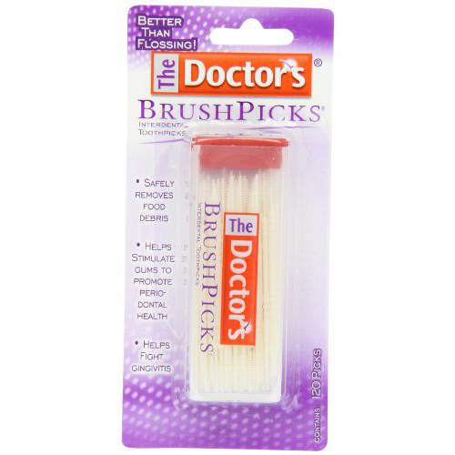 The Doctor’s BrushPicks Interdental Toothpicks | Helps Fight Gingivitis | 120 Picks | Pack of 12