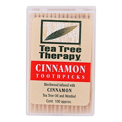 Cinnamon Tea Tree Toothpicks 100 count By Tea Tree Therapy - 12 Pack