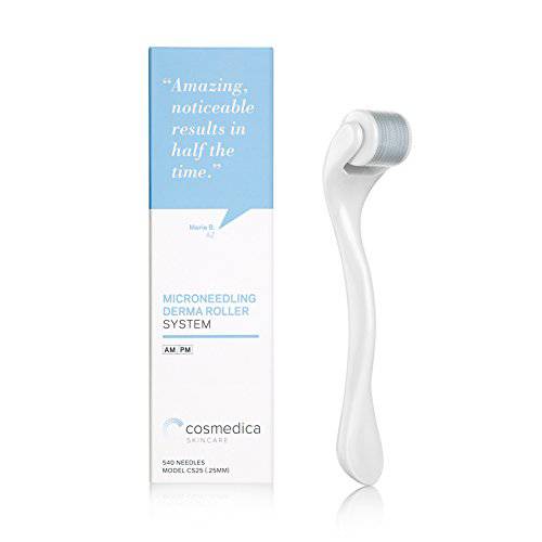 Cosmedica Microneedling Derma Roller for Face 0.25 mm Facial 540 Micro Needles, Skin Care Cosmetic Needling Instrument… (1 Count (Pack of 1))