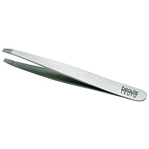 Tweezers - Eyebrow Flat Square Tip Tweezer - German Stainless Steel, Hair Plucking, Facial - By The Unique Edge