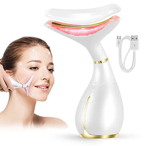 Ms.W Face Massager, Facial and Neck Massager for Skin Care with 45 ±5℃ Heat & 3 Massage Mode, Rechargeable Facial Massager for Women and Men Electric