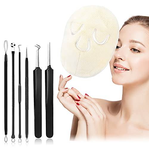 Facial Steamer Towel Sauna SPA Warm for Face Moisturizing Cleansing Pores Reusable Face Towel with 6 PCS Blackhead Remover Tool