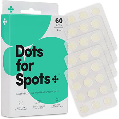 Dots for Spots Pimple Patches for Face - Pack of 60 Hydrocolloid Acne Patch - Invisible Zit Stickers Treatment for Face and Body - Mighty, Fast-Acting, Vegan & Cruelty Free Korean Skin Care