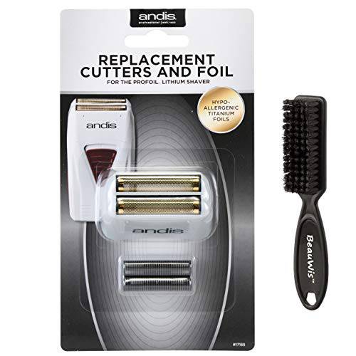 Andis Pro Shaver No.17155 Replacement Titanium Foil Assembly and Inner Cutters, With a Bonus BeauWis Blade Brush
