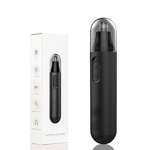 Nose and Ear Hair Trimmer, Professional Painless Nose Hair Remover for Men and Women, Waterproof Stainless Steel Head, Dual Edge Blades, Mute Motor, Cleaning Brush