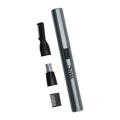 Wahl Micro Groomsman Personal Pen Trimmer & Detailer for Hygienic Grooming with Rinseable, Interchangeable Heads for Eyebrows, Neckline, Nose, Ears, & Other Detailing - 05640-600