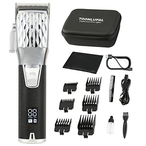 TOONLUPAL Maquinas para Cortar Cabello Metal Mens Cordless Hair Clippers for Men Professional Barber Clippers for Hair Cutting Machine Haircut Grooming Kit Rechargeable Electric Hair Beard Trimmer