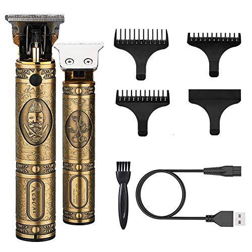Bastmei Professional Mens Hair Clippers 0mm Zero Gapped Cordless Hair Trimmer Rechargeable Grooming Kits For Men T-Blade Beard Trimmer