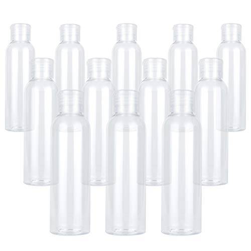 TrendBox 12 Pack Plastic Empty Bottles with Flip Cap for Shampoo, Lotions, Liquid Body Soap, Cream (4 oz / 120 ml)