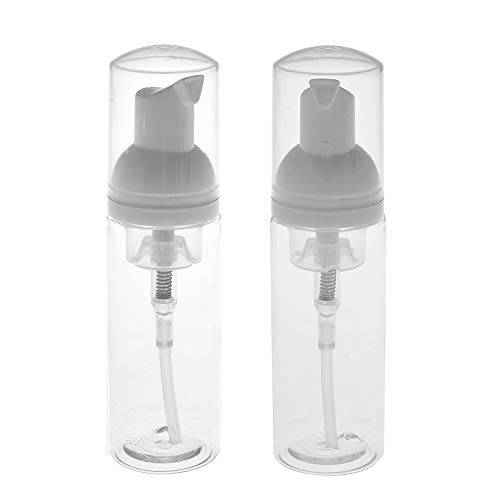 RAYNAG 2 Pack Clear Plastic Foamer Bottle Pump Mini Travel Size Soap Dispenser ,50 ml/1.7 oz