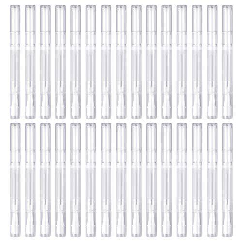 30Pack 2-3ML Transparent Twist Pens, Empty Nail Oil Pen Brush Cosmetic Lip Gloss Container Applicators