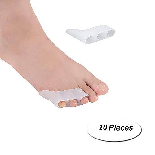 Dr.Pedi 20 Pcs Pinky Toe Straightener with 3 Loops for Overlapping Toes Triple Gel Toe Separators Curled Pinkie Toe BShield per Pack